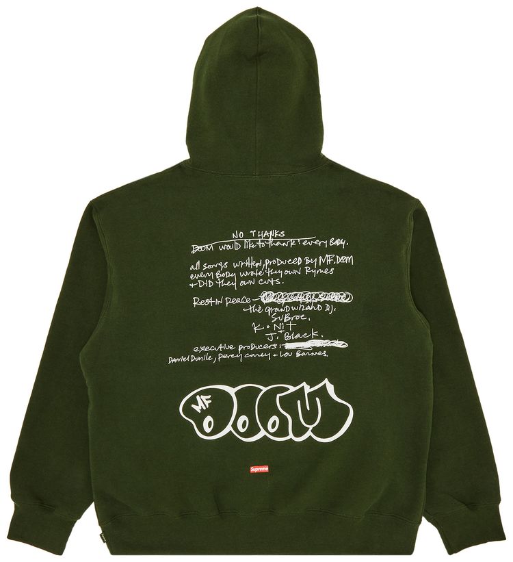 Supreme MF DOOM Hooded Sweatshirt Dark Olive