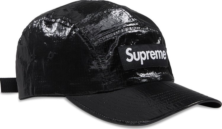 Supreme Gloss Ripstop Camp Cap Black