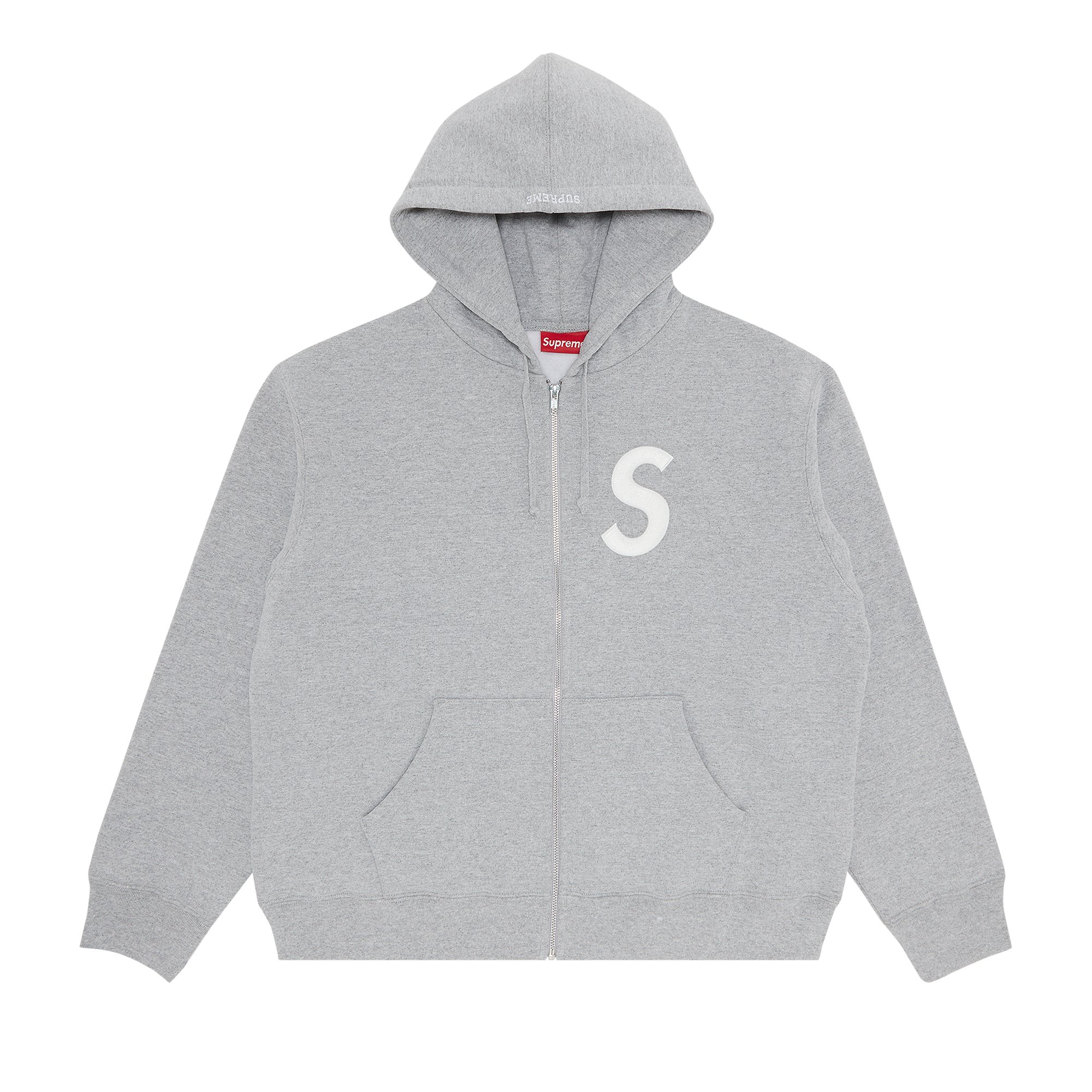 Buy Supreme S Logo Zip Up Hooded Sweatshirt 'Heather Grey