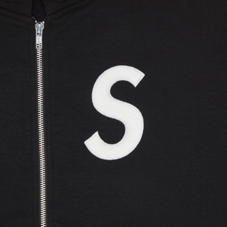 Supreme S Logo Zip Up Hooded Sweatshirt Black
