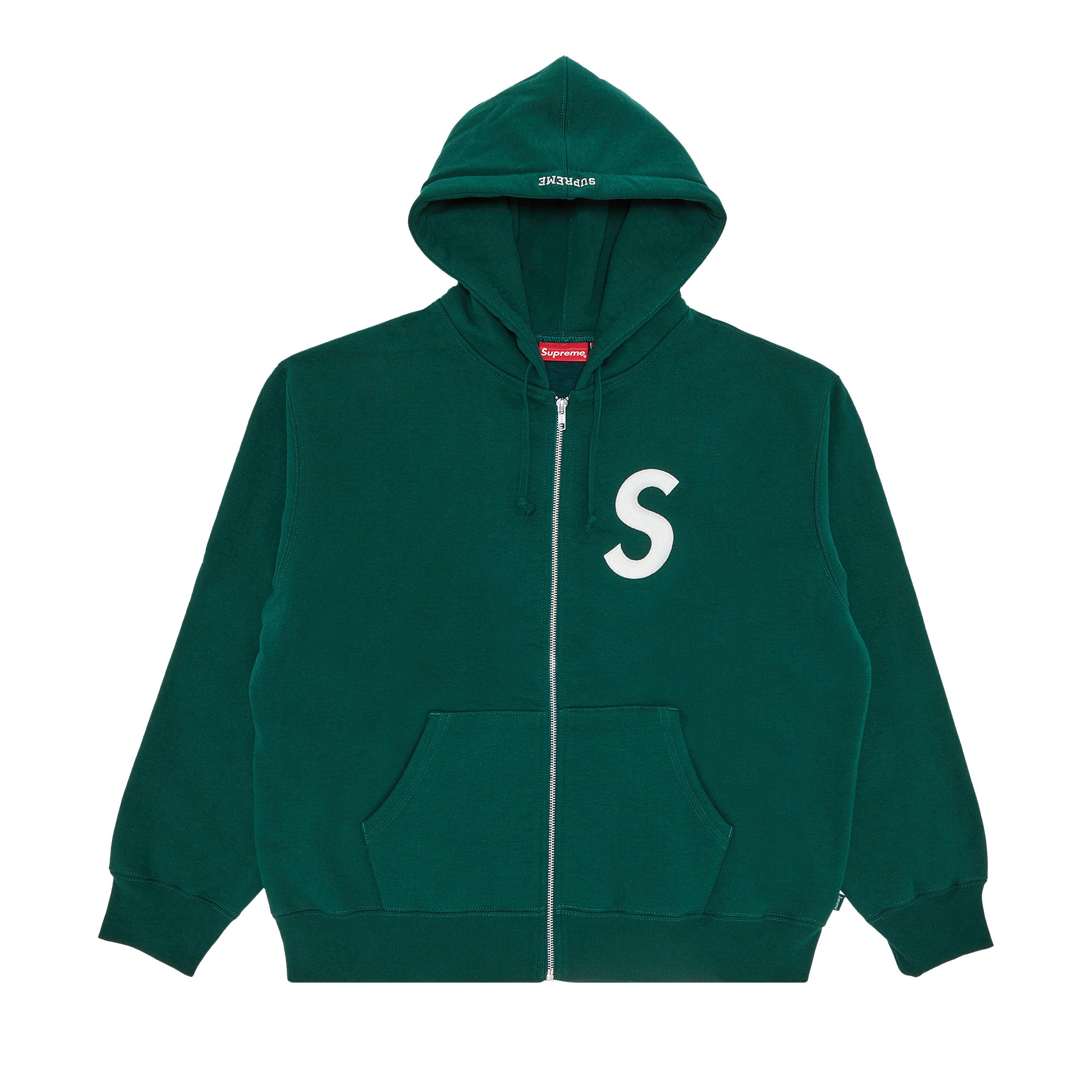 Buy Supreme S Logo Zip Up Hooded Sweatshirt 'Dark Green