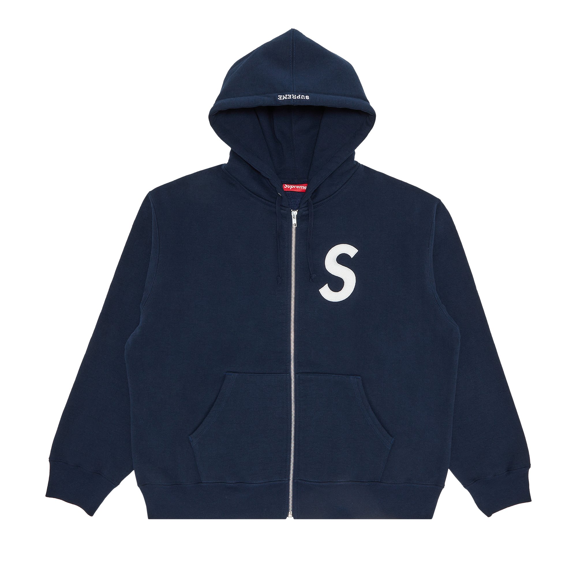 Supreme S Logo Zip Up Hooded Sweatshirt 'Navy'