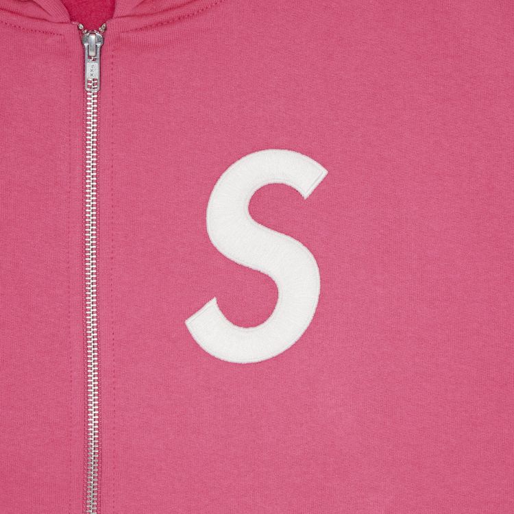 Supreme S Logo Zip Up Hooded Sweatshirt Magenta