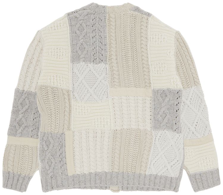 Supreme Patchwork Cable Knit Cardigan Ivory