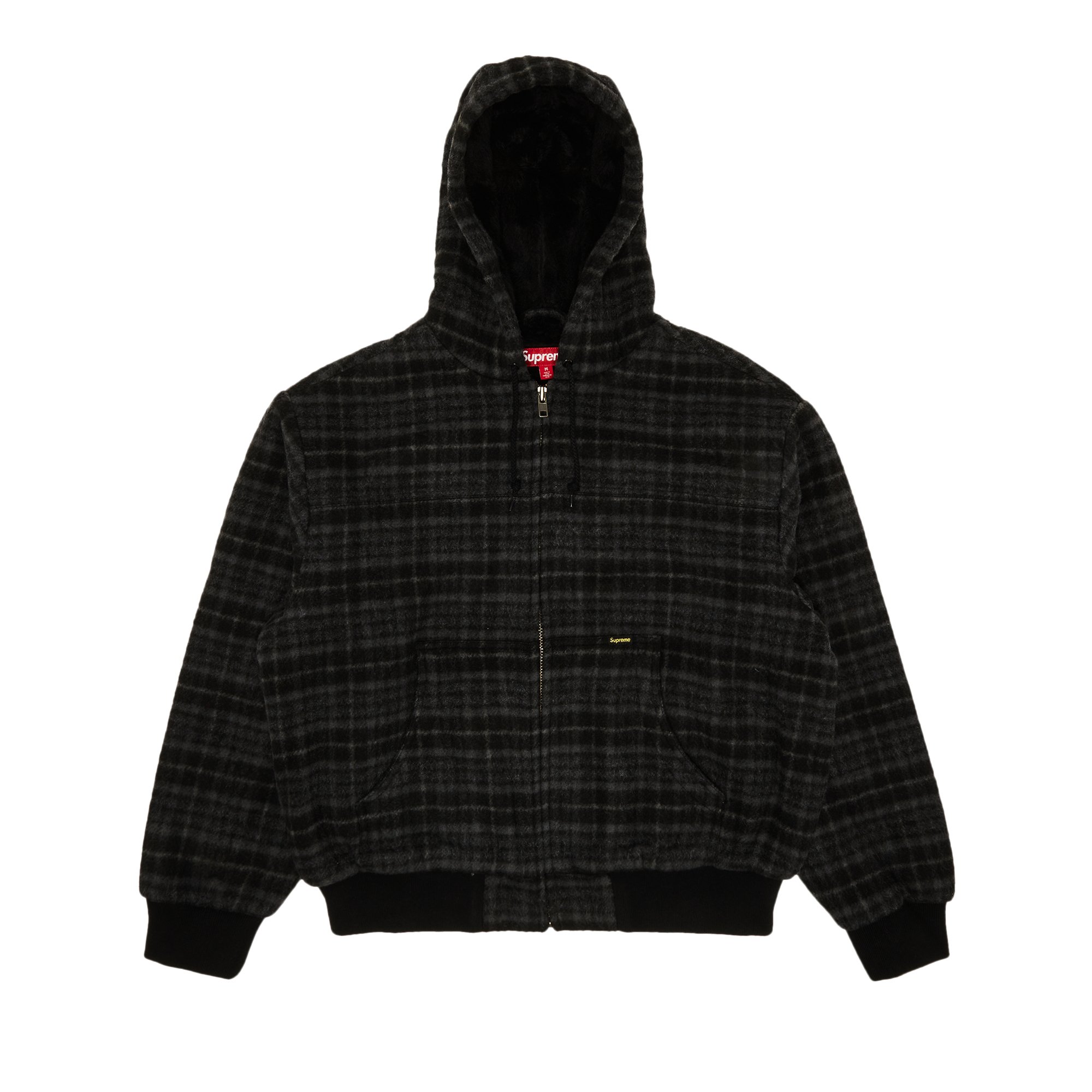 Buy Supreme Plaid Wool Hooded Work Jacket 'Black' - FW23J46 BLACK ...