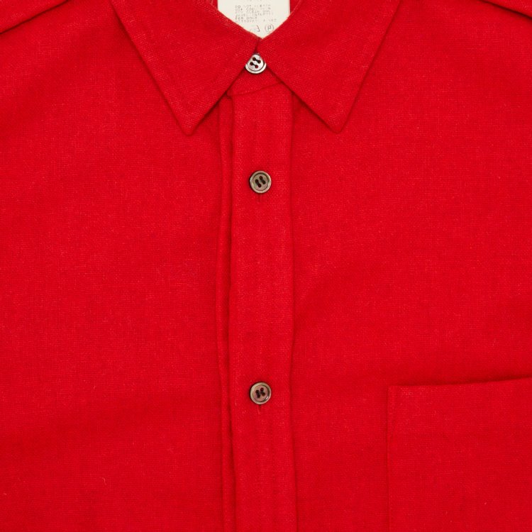 Comme des Garçons Homme Plus Long-Sleeve Flannel Button Up 'Red'
