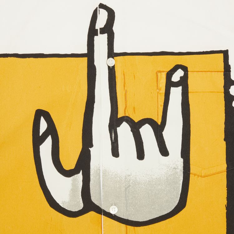 Vintage Comme des Garcons Homme Plus Button Up With Tomaszenski Print White