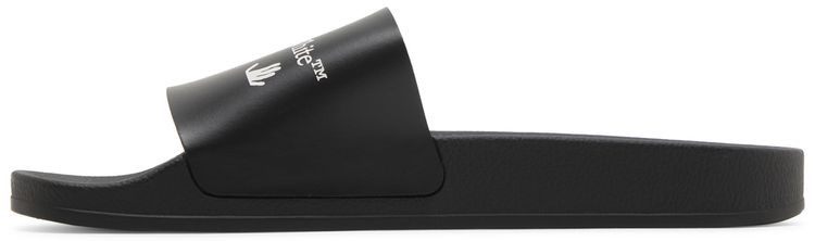 Off White Logo Print Slide Drowning Man   Black