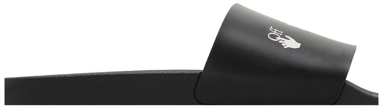 Off White Logo Print Slide Drowning Man   Black