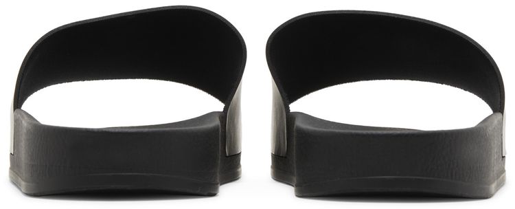 Off White Logo Print Slide Drowning Man   Black