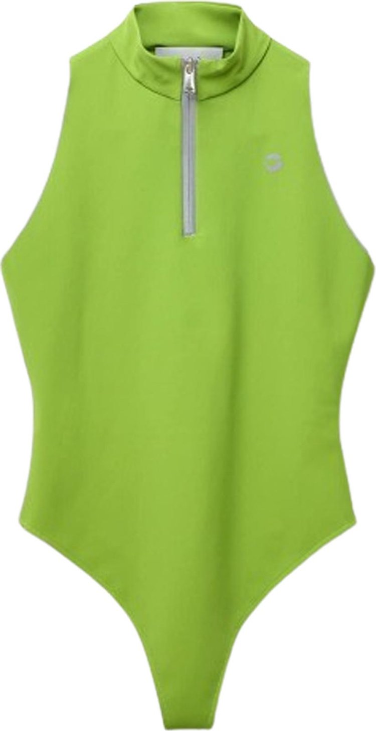 Coperni Logo High Neck Zipped Bodysuit 'Apple Green'