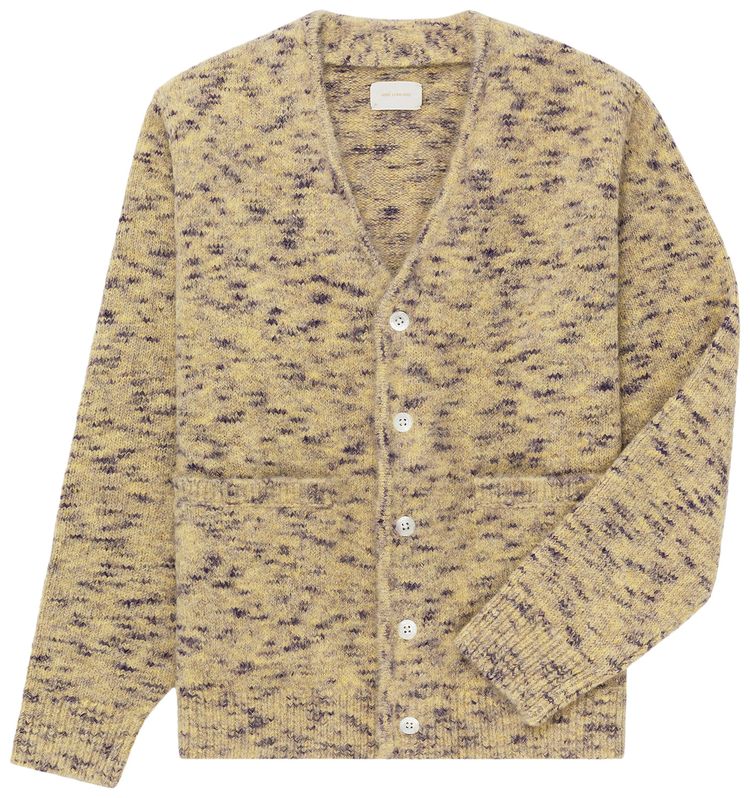 Aime Leon Dore Space Dyed Mohair Cardigan Yellow
