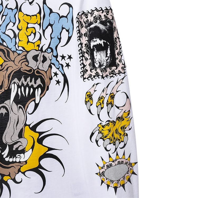 Market Warped Beware Long Sleeve T Shirt White