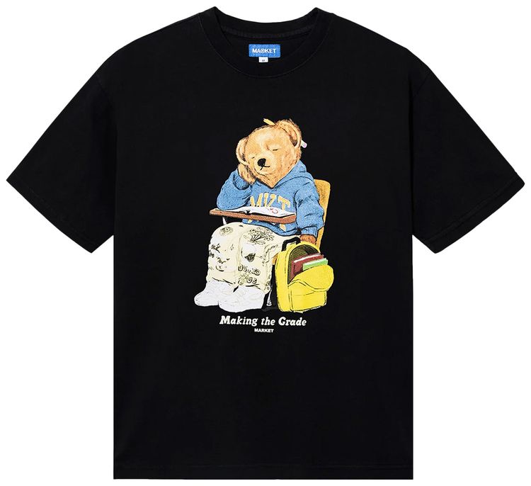 Market Making The Grade Bear T Shirt Washed Black