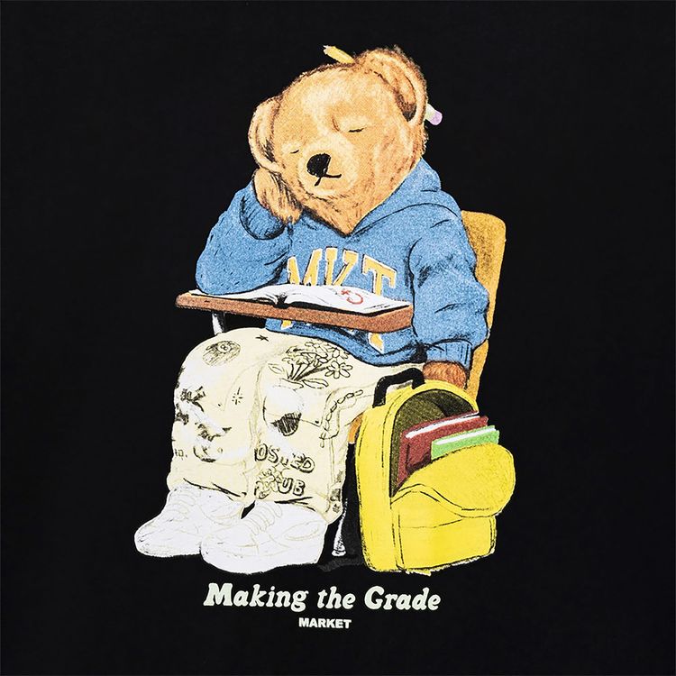 Market Making The Grade Bear T Shirt Washed Black
