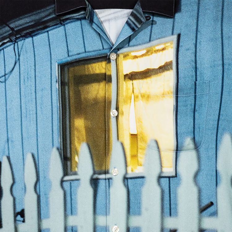 Market Evening Blue Short Sleeve Button Up Shirt Multicolor