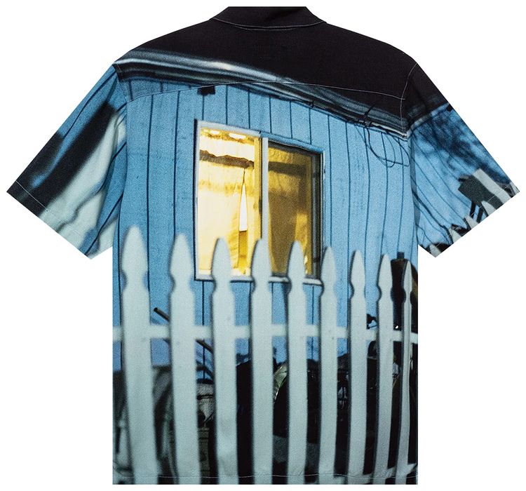 Market Evening Blue Short Sleeve Button Up Shirt Multicolor