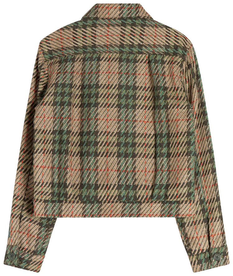 Reese Cooper Knit Plaid Wool Trucker Jacket Multicolor