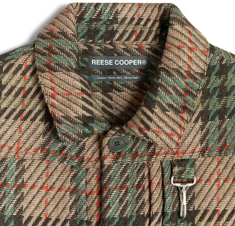 Reese Cooper Knit Plaid Wool Trucker Jacket Multicolor