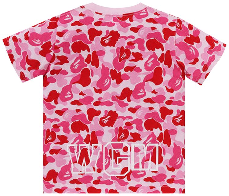 BAPE Kids ABC Camo Shark Tee Pink