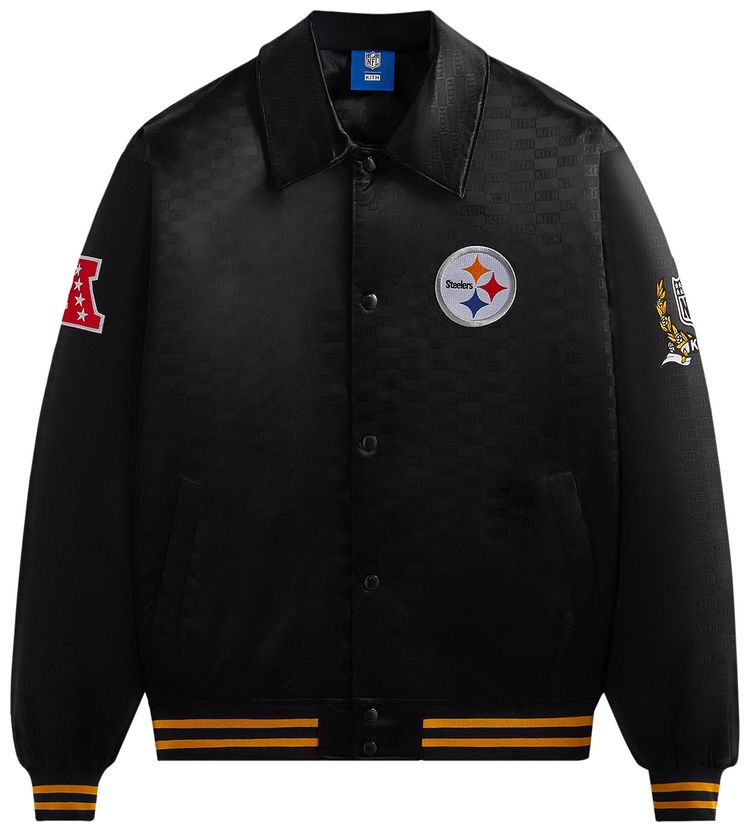 Kith For The NFL Steelers Satin Bomber Jacket Black