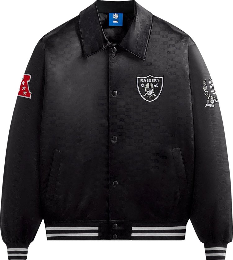 Kith For The NFL Raiders Satin Bomber Jacket Black