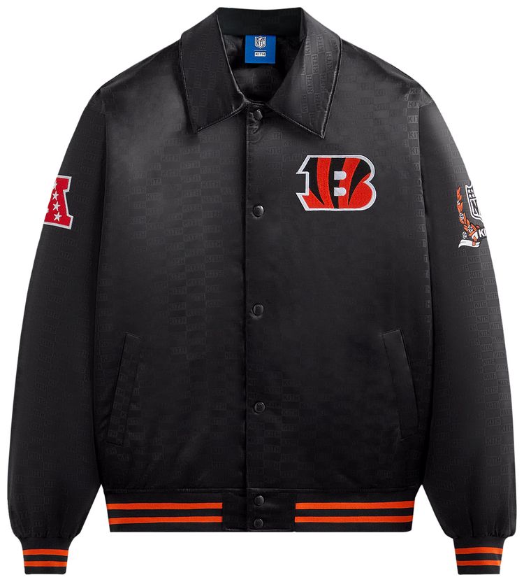 Kith For The NFL Bengals Satin Bomber Jacket Black