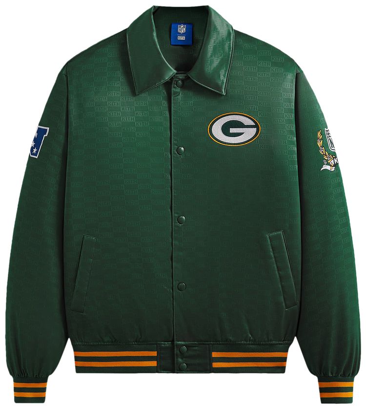 Kith For The NFL Packers Satin Bomber Jacket Board