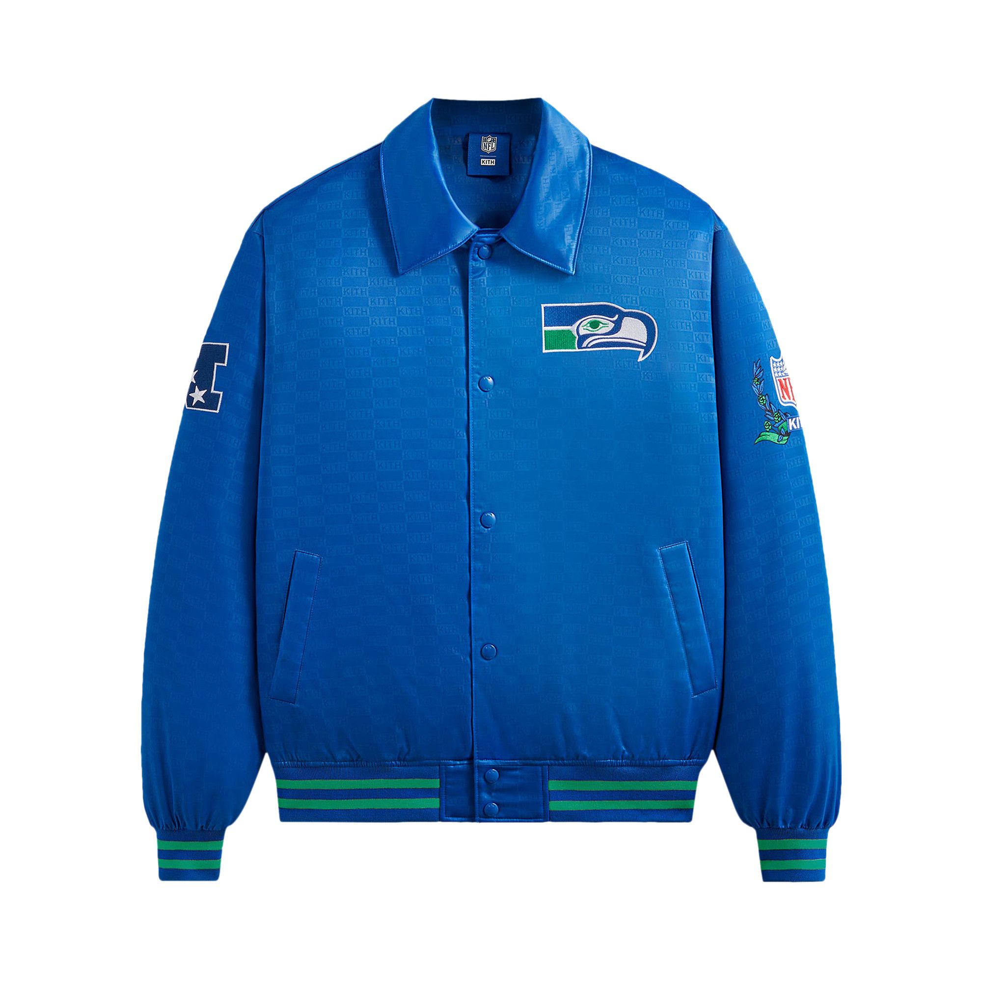Buy Kith For The NFL Seahawks Satin Bomber Jacket Merriam KHM010457 5006 GOAT CA