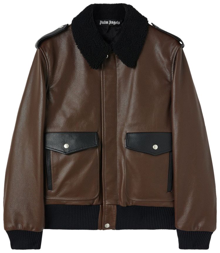 Palm Angels x Haas MoneyGram Racing Aviator Jacket BrownBlack