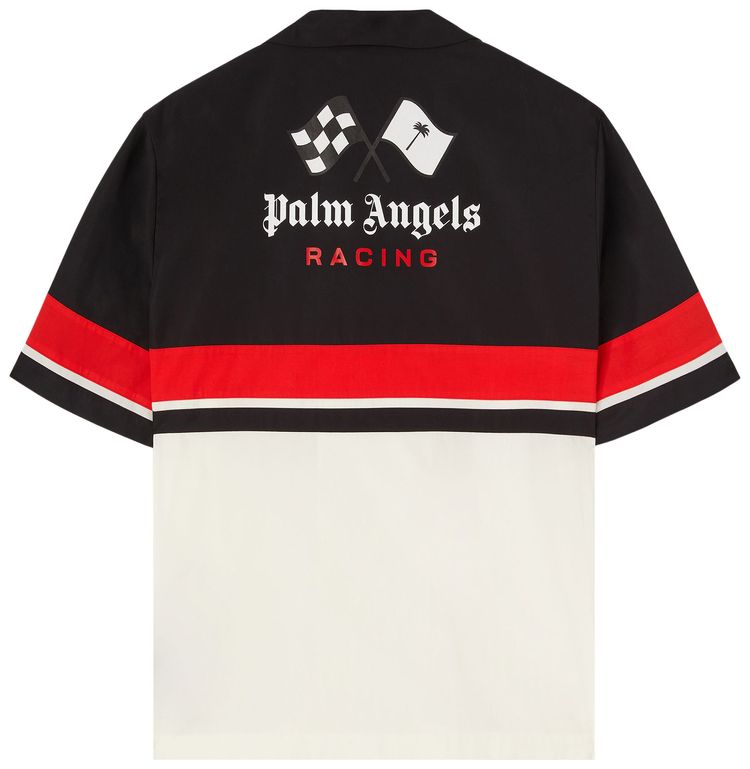 Palm Angels x Haas MoneyGram Racing Bowling Shirt BlackWhiteRed