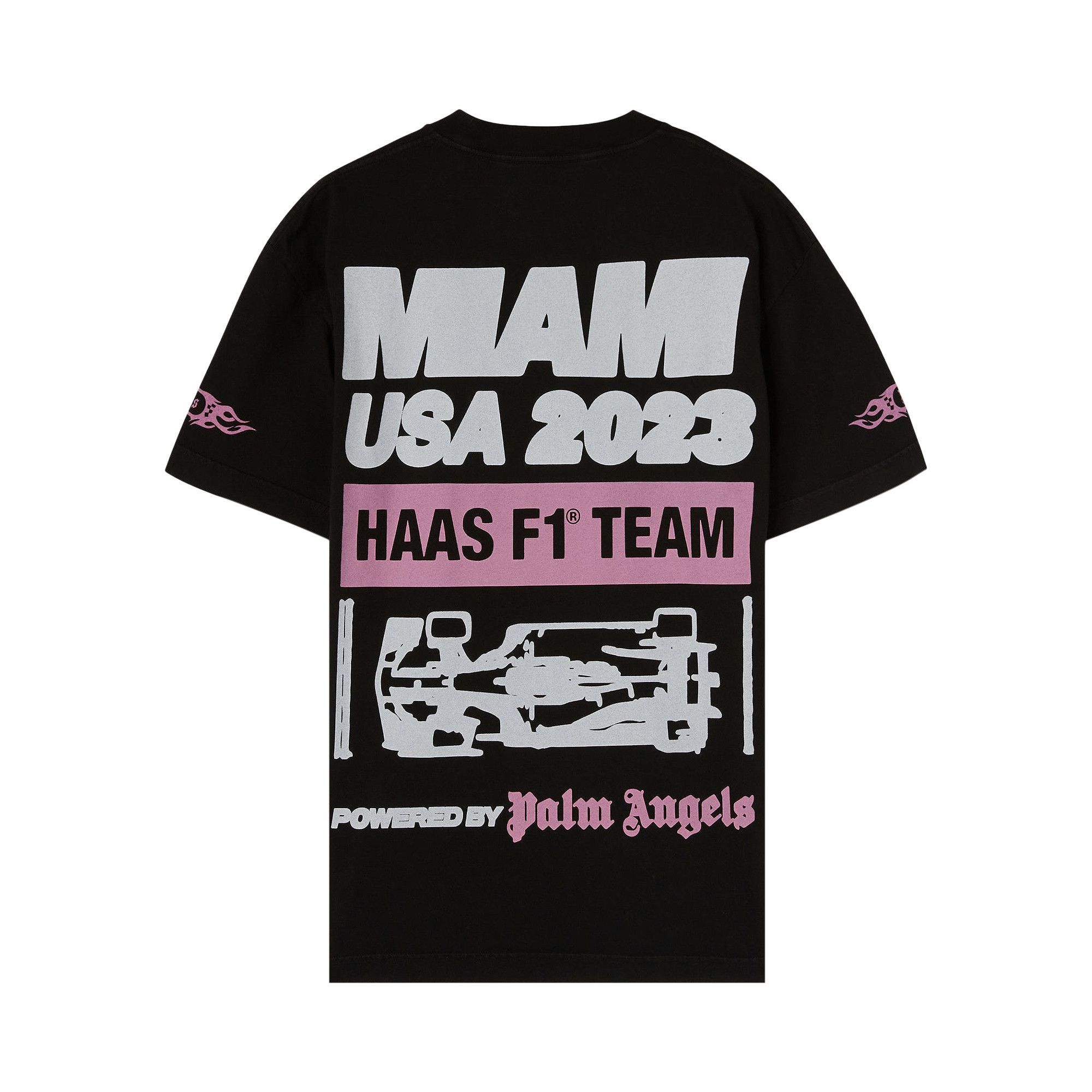 Buy Palm Angels x Haas MoneyGram F1 Team Miami T-Shirt 'Black/Pink