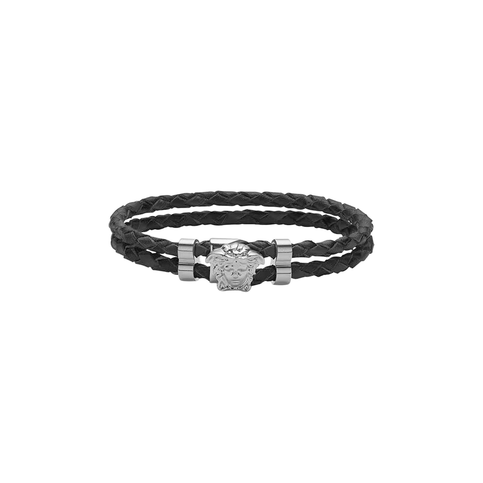 VERSACE 新作【DG05579-DMTN LEATHER+L BRACELET/MEDUSA】 VERSACE Charm Bracelet Leather Medusa DG05579-DMTN-D41O