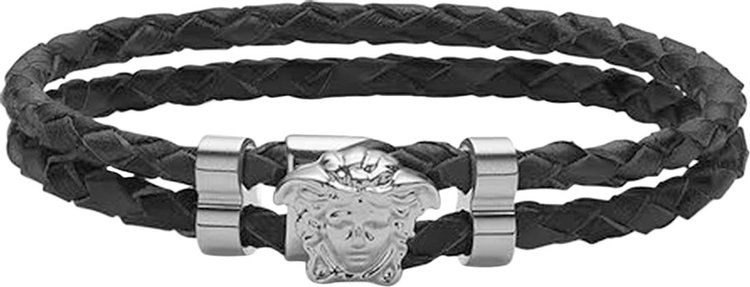 Versace Leather Medusa Bracelet 'Black'