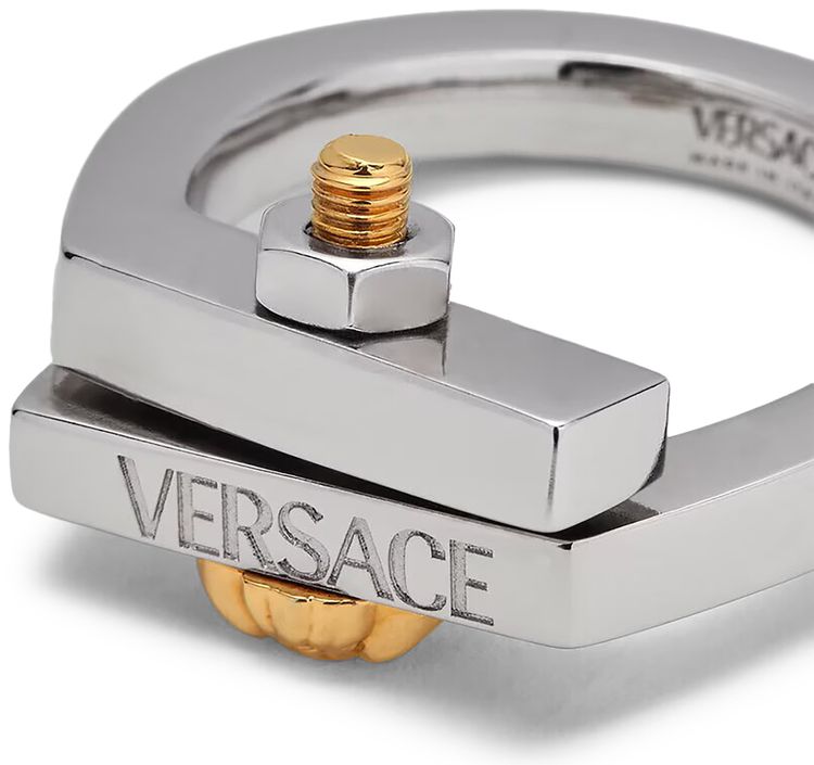 Versace Metal Ring Palladium Versace Gold