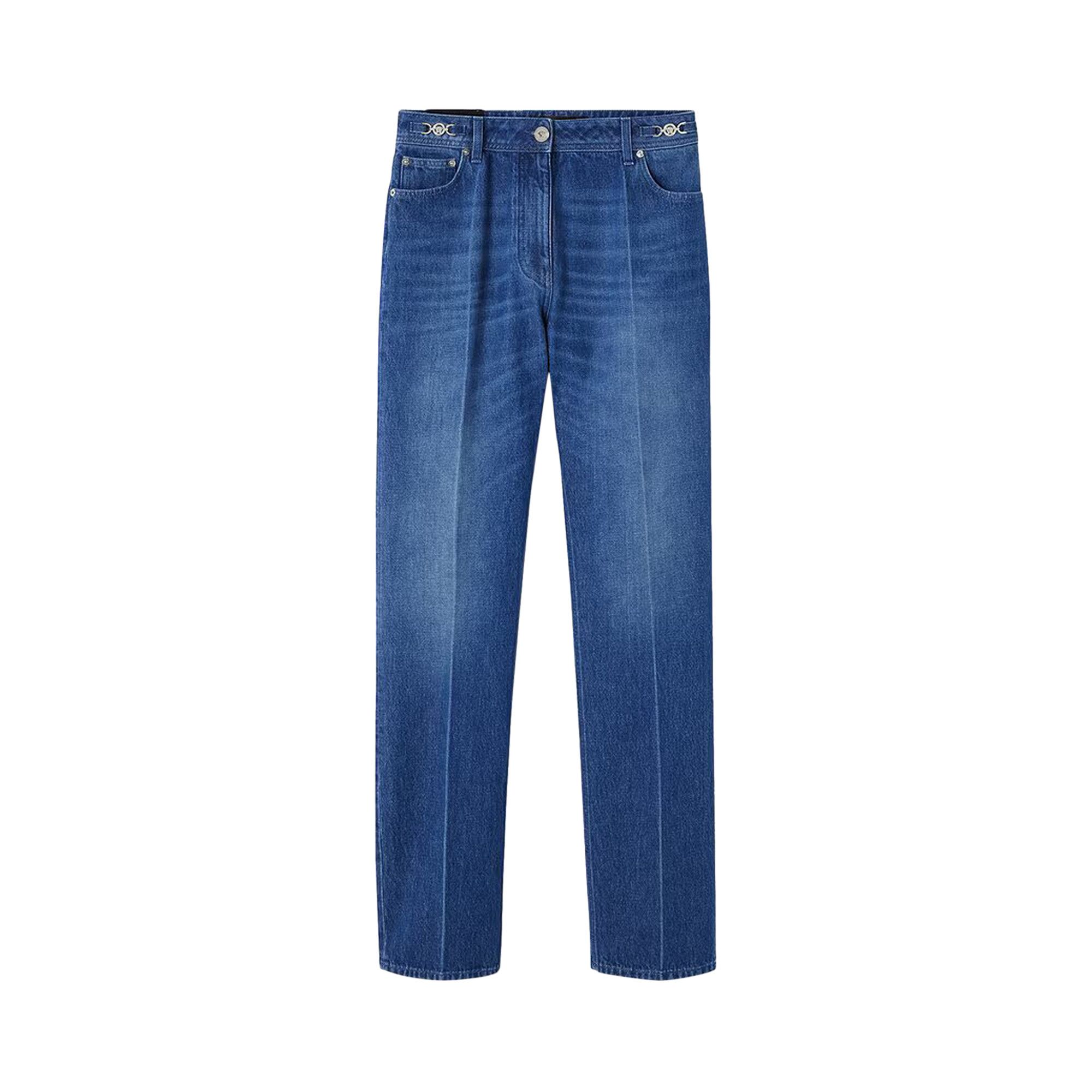 デニム・ジーパン VERSACE Women Denim Pants 1012634 1A07079 1030 BLUE Buy Versace Denim Pants 'Medium Blue' - 1012634 1A07079