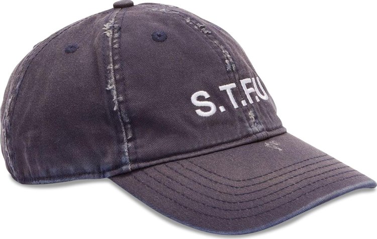 Heron Preston STFU Distressed Hat 'Blue'