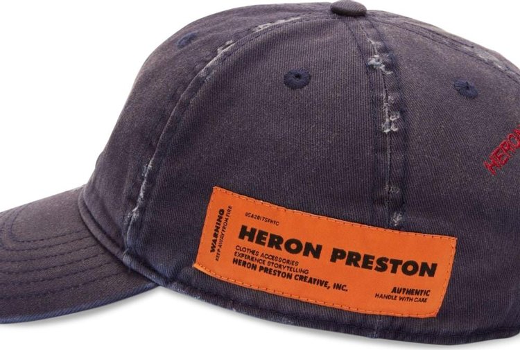 Heron Preston STFU Distressed Hat Blue