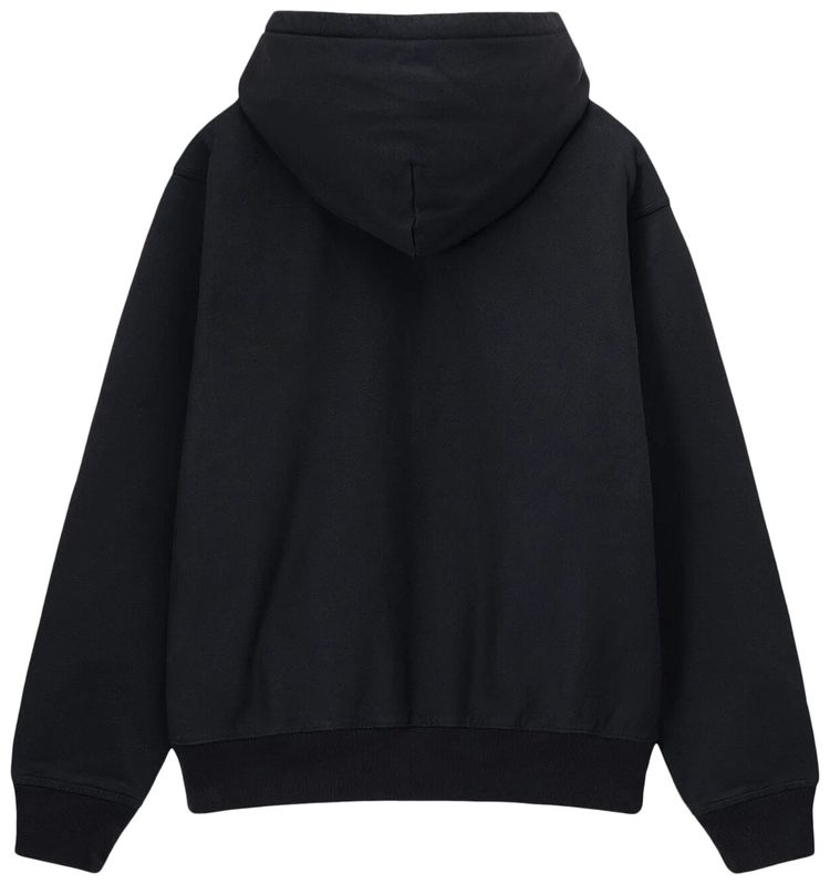 Stussy Stock Logo Zip Hoodie Washed Black