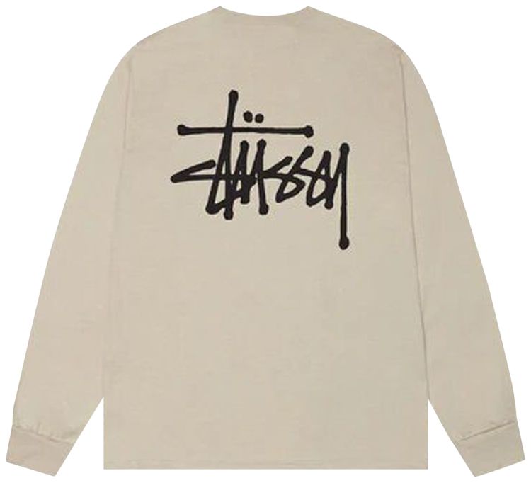 Stussy Basic Long Sleeve T Shirt Khaki