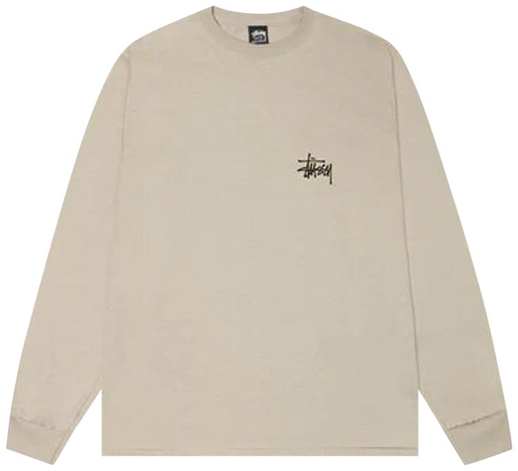 Stussy Basic Long Sleeve T Shirt Khaki