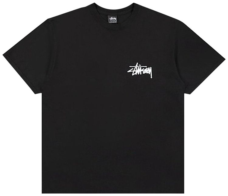 Stussy Old Phone Pigment Dyed T Shirt Black