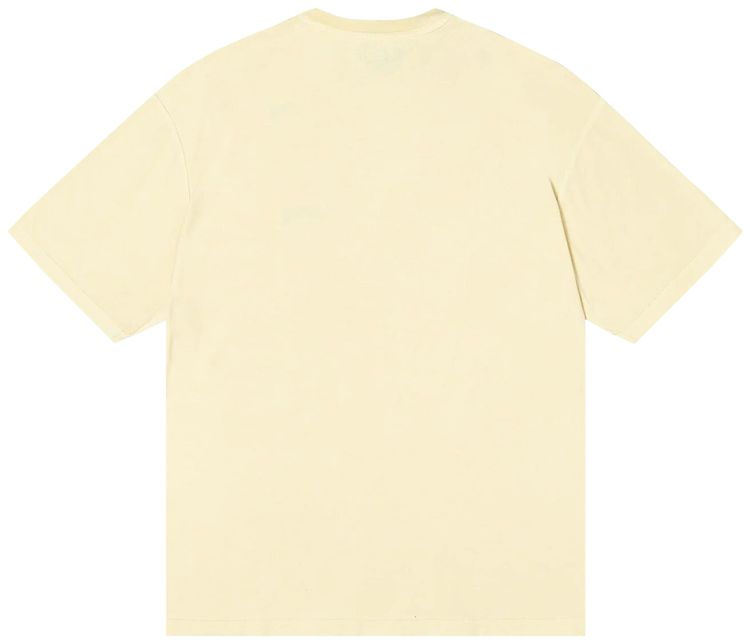 Stussy Pigment Dyed Inside Out Crewneck T Shirt Pale Yellow