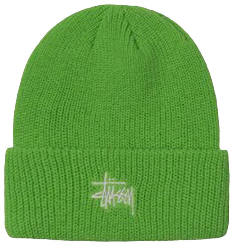 Stussy Basic Cuff Beanie Bright Green