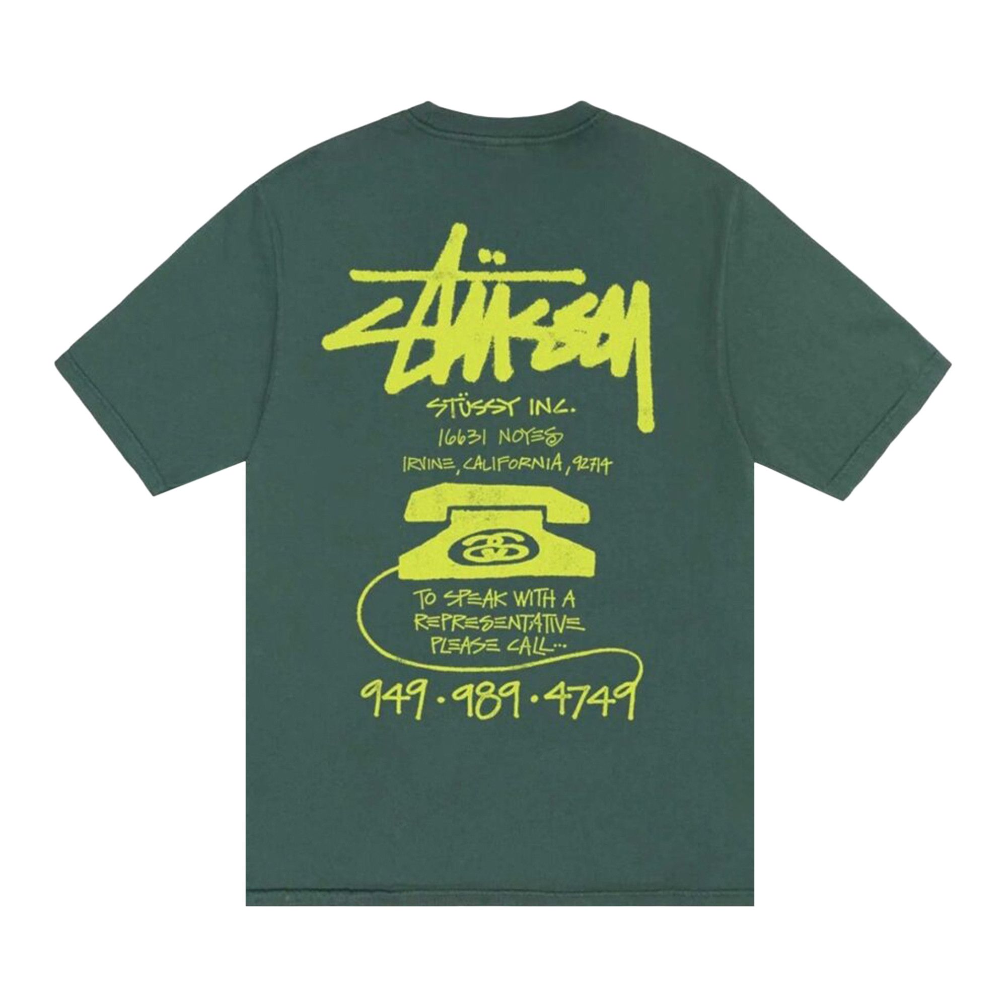 ★【STUSSY】★OLD PHONE TEE PIGMENT DYED★Tシャツ★Forest★ Buy Stussy Old Phone Pigment Dyed T-Shirt 'Forest' - 1904942