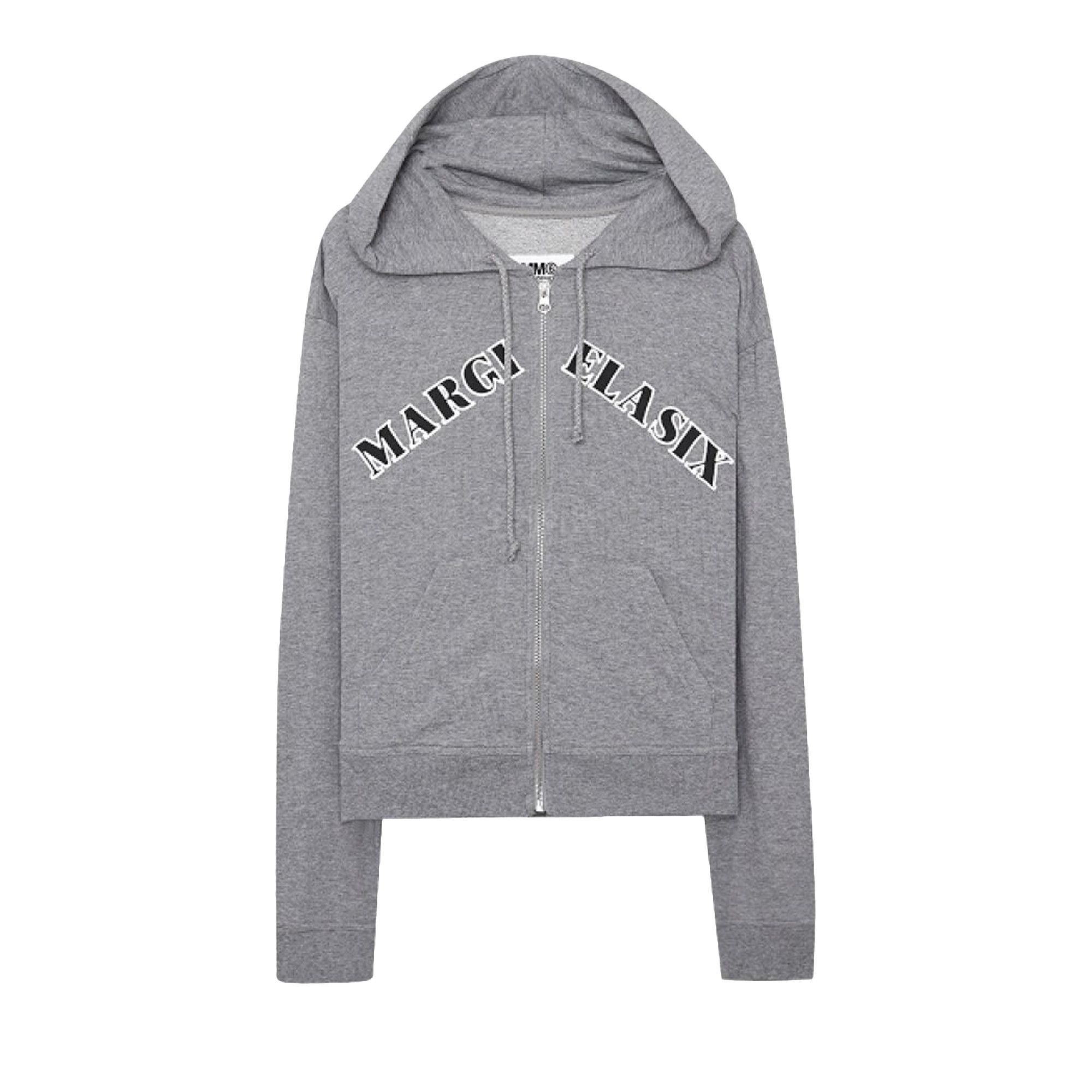 Buy MM6 Maison Margiela Printed Logo Zip Up Hoodie 'Grey