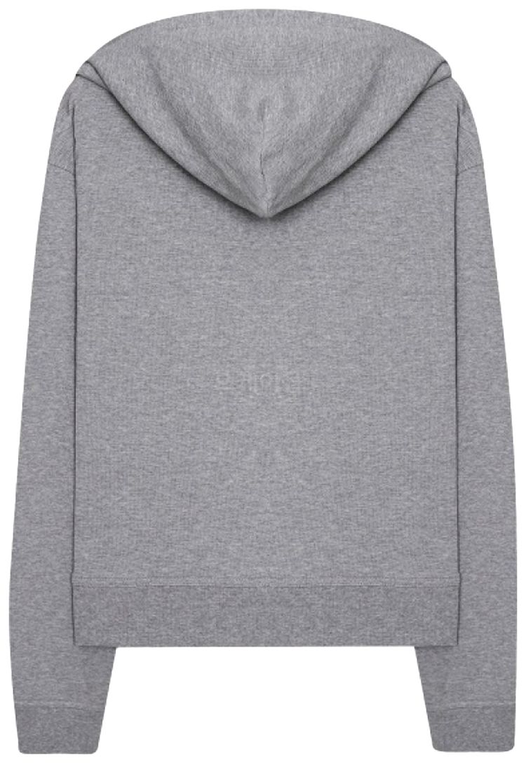 MM6 Maison Margiela Printed Logo Zip Up Hoodie Grey Melange