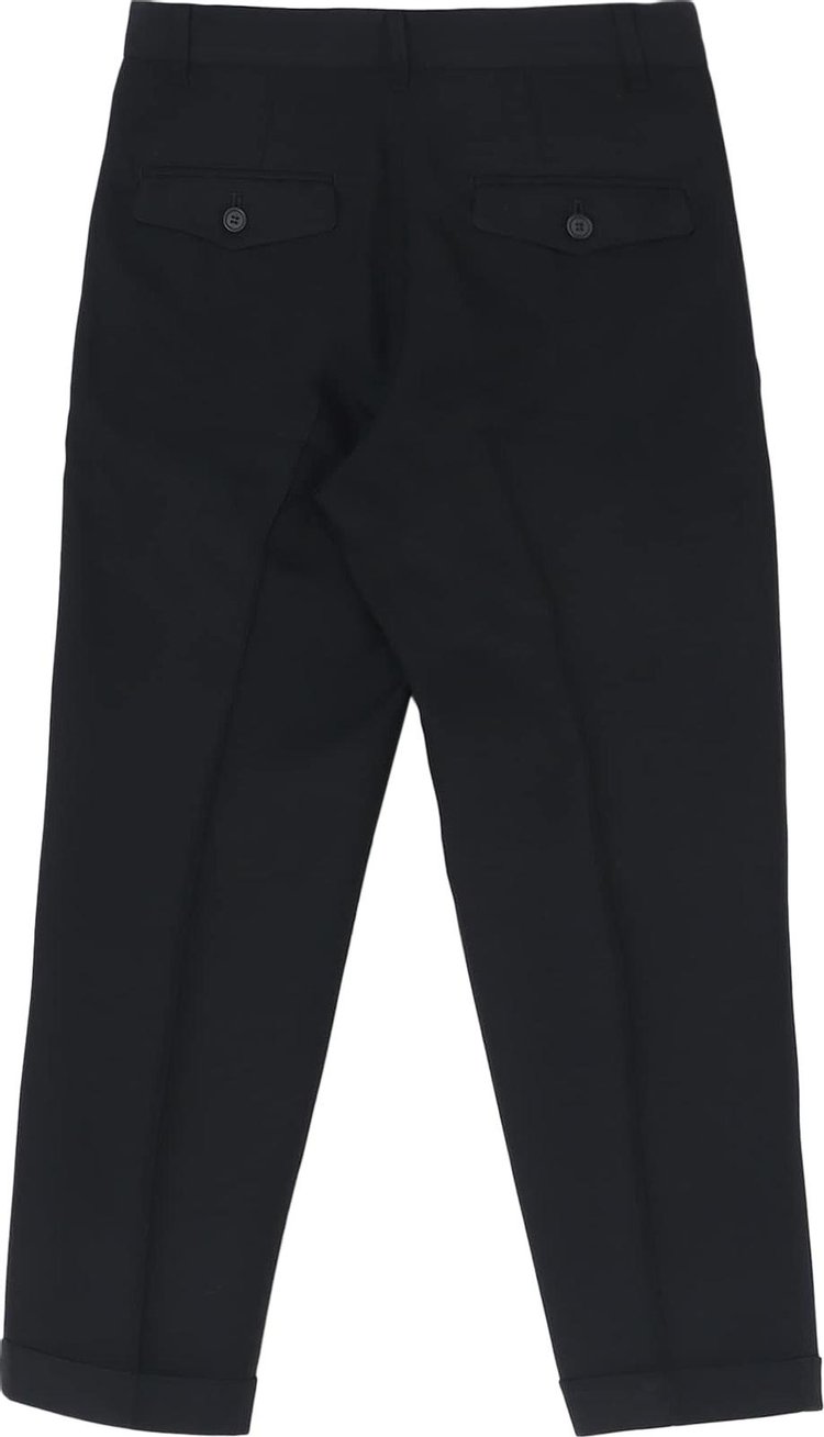 Yohji Yamamoto Gabardine Pants With Cuffed Hems Black