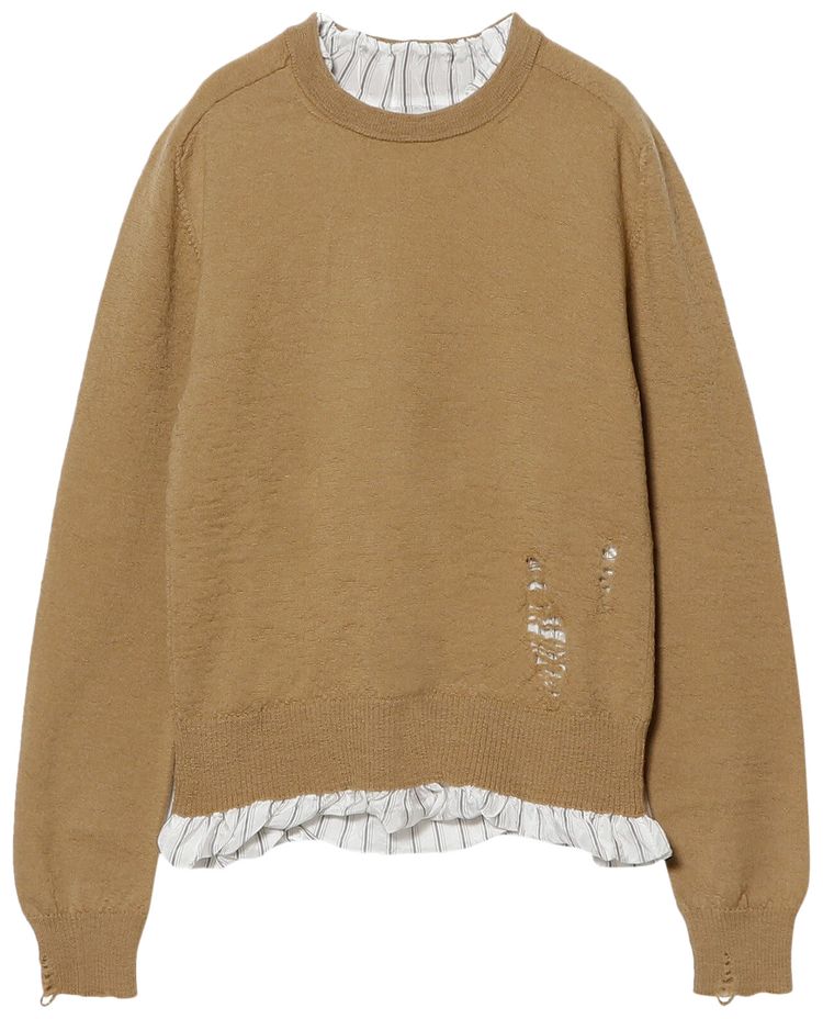 Maison Margiela Distressed Sweater Brown