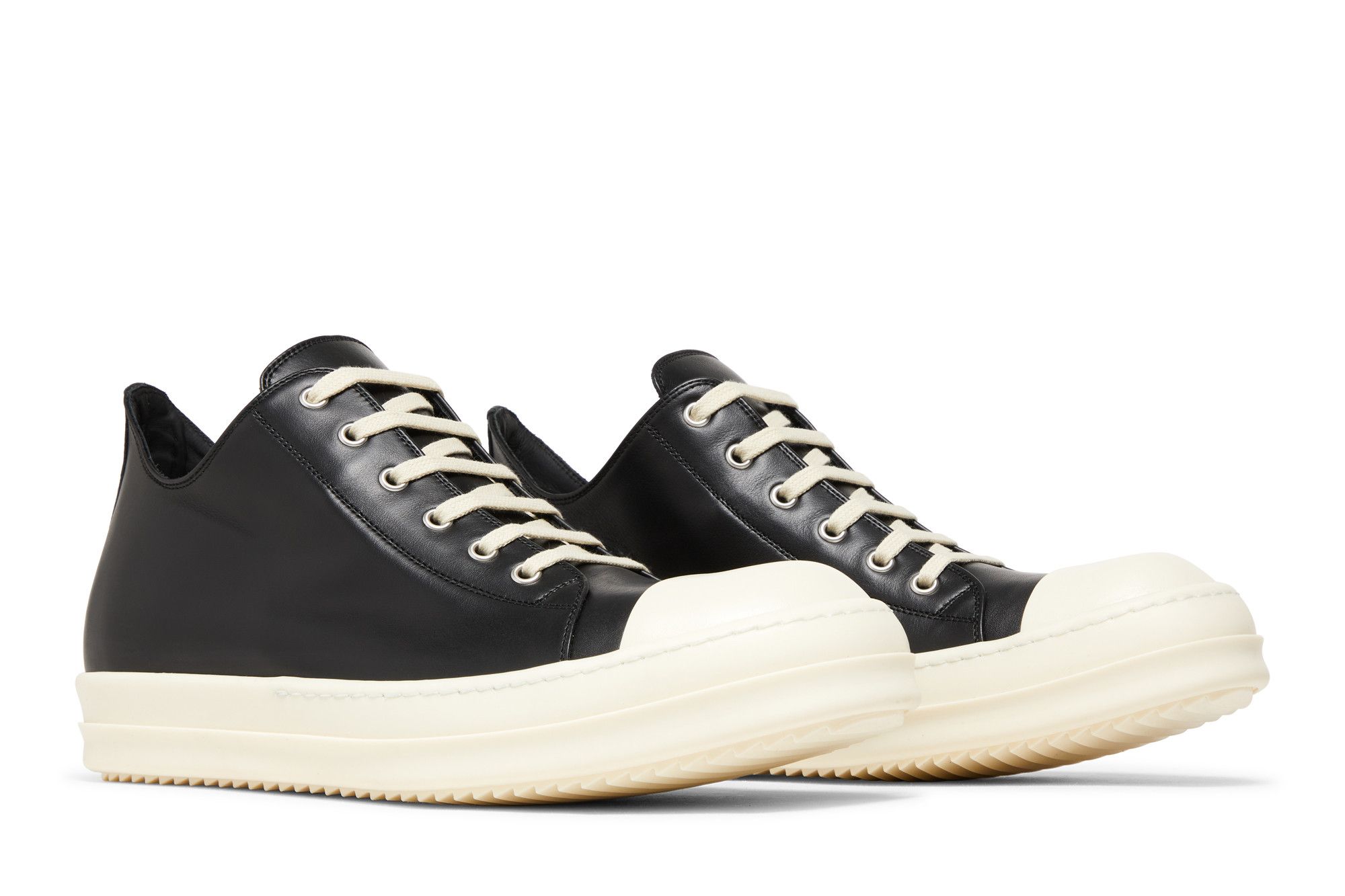 Size 10.5 Rick Owens Luxor Low 'Black Milk'